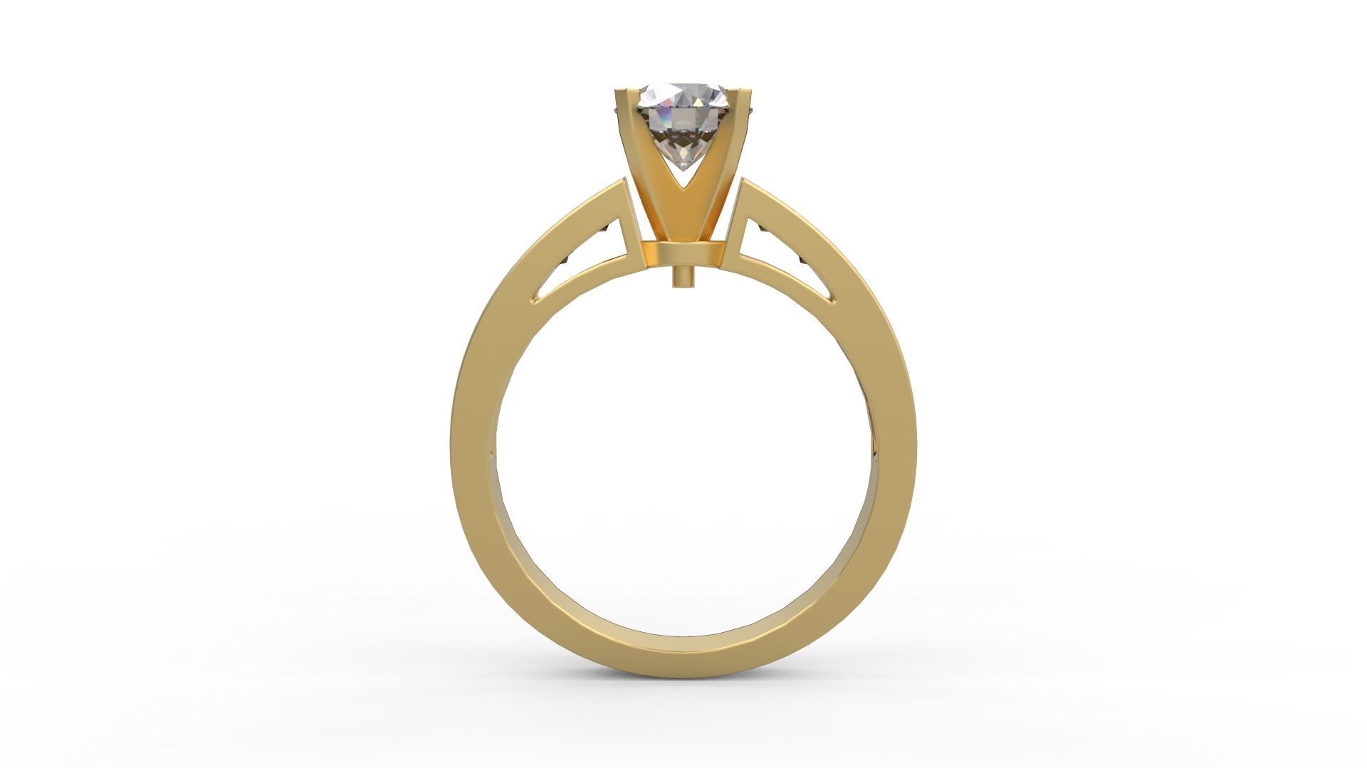 Woman Solitaire Ring 824 3D print model_1