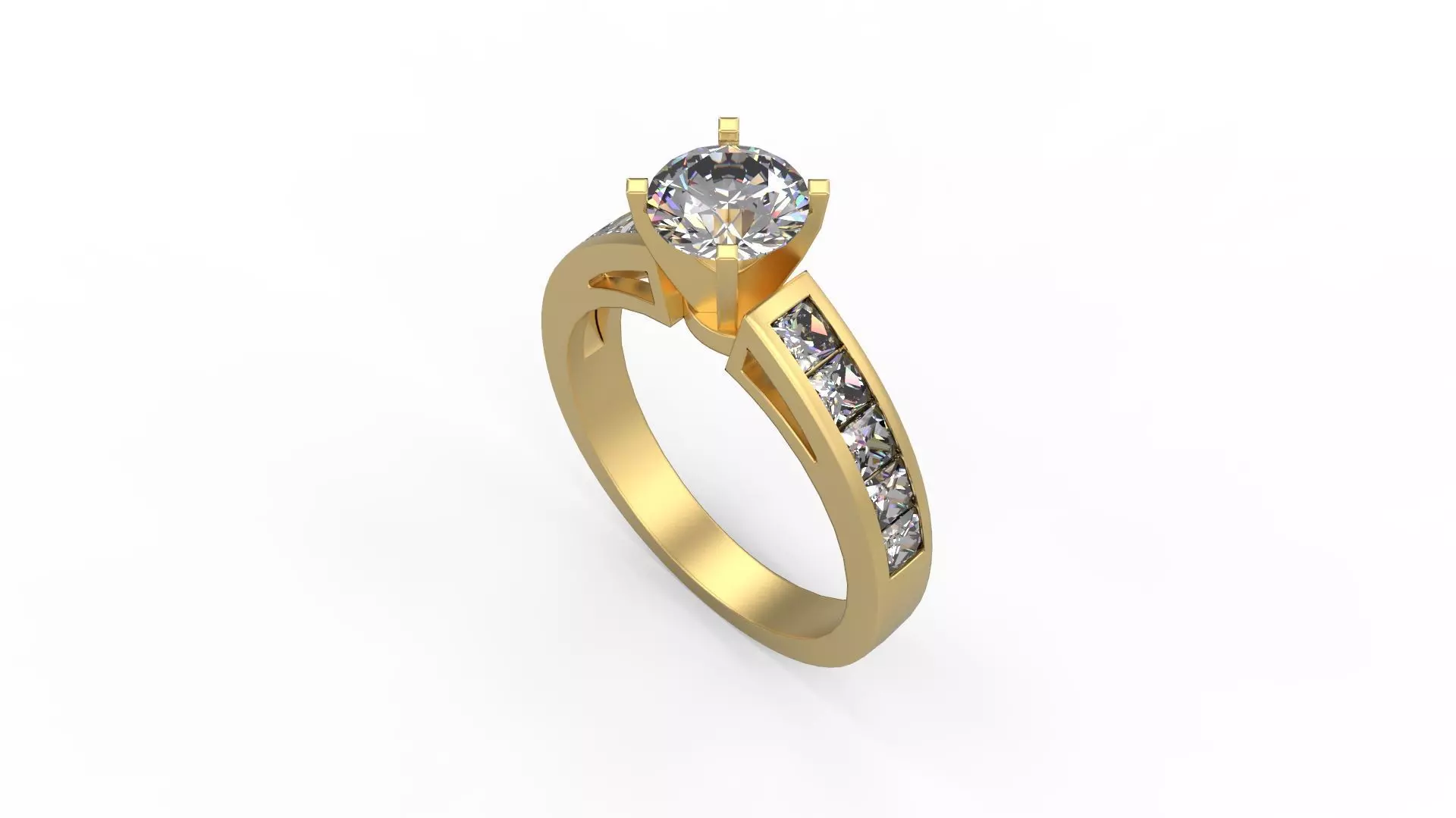Woman Solitaire Ring 824 3D print model_0