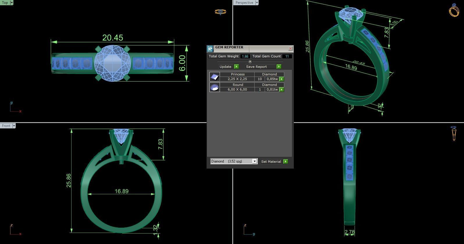 Woman Solitaire Ring 824 3D print model_5