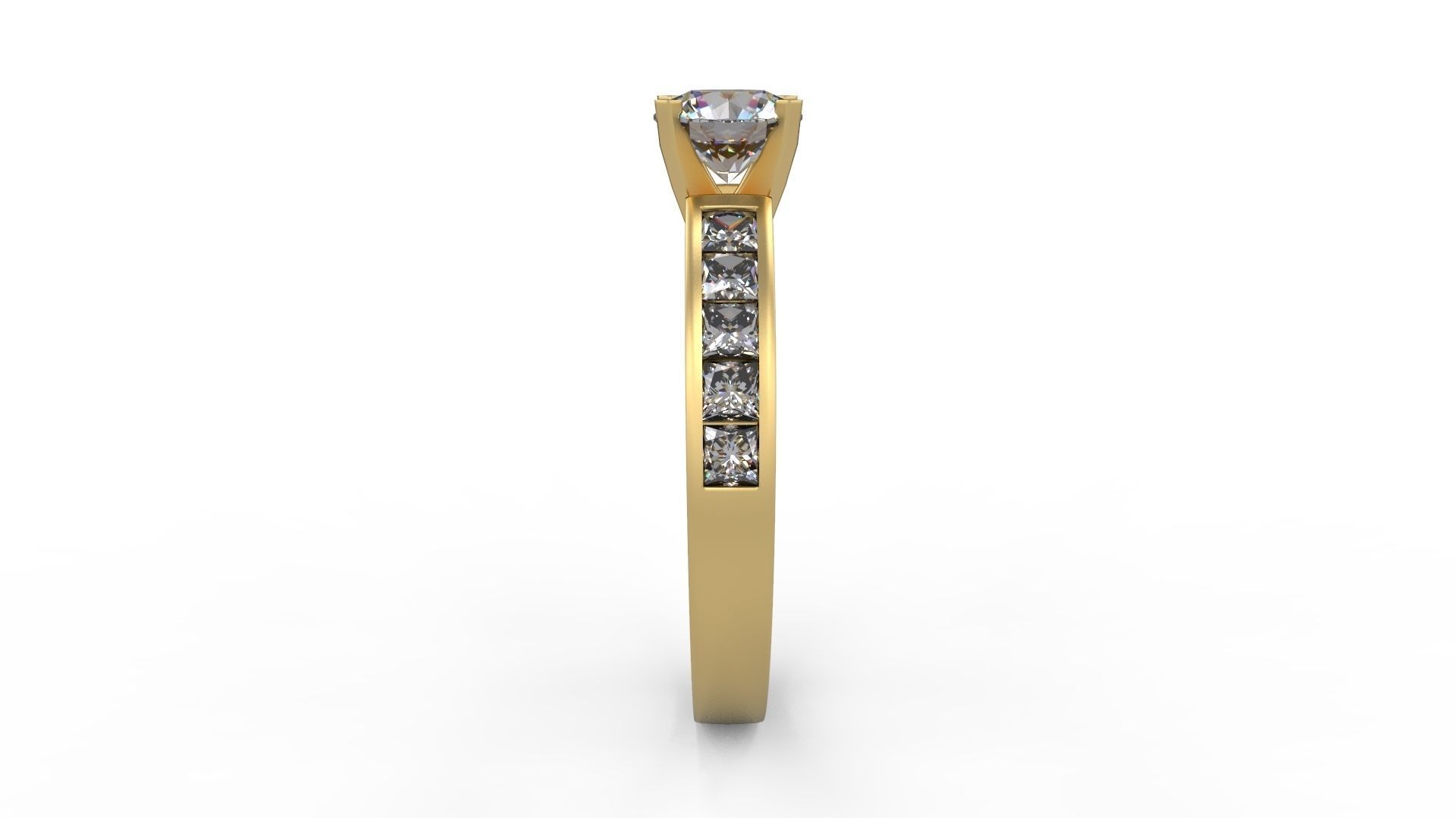 Woman Solitaire Ring 824 3D print model_2