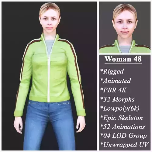 Woman 48 With 52 Animations 32 Morphs
