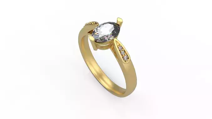 Woman Solitaire Ring 834