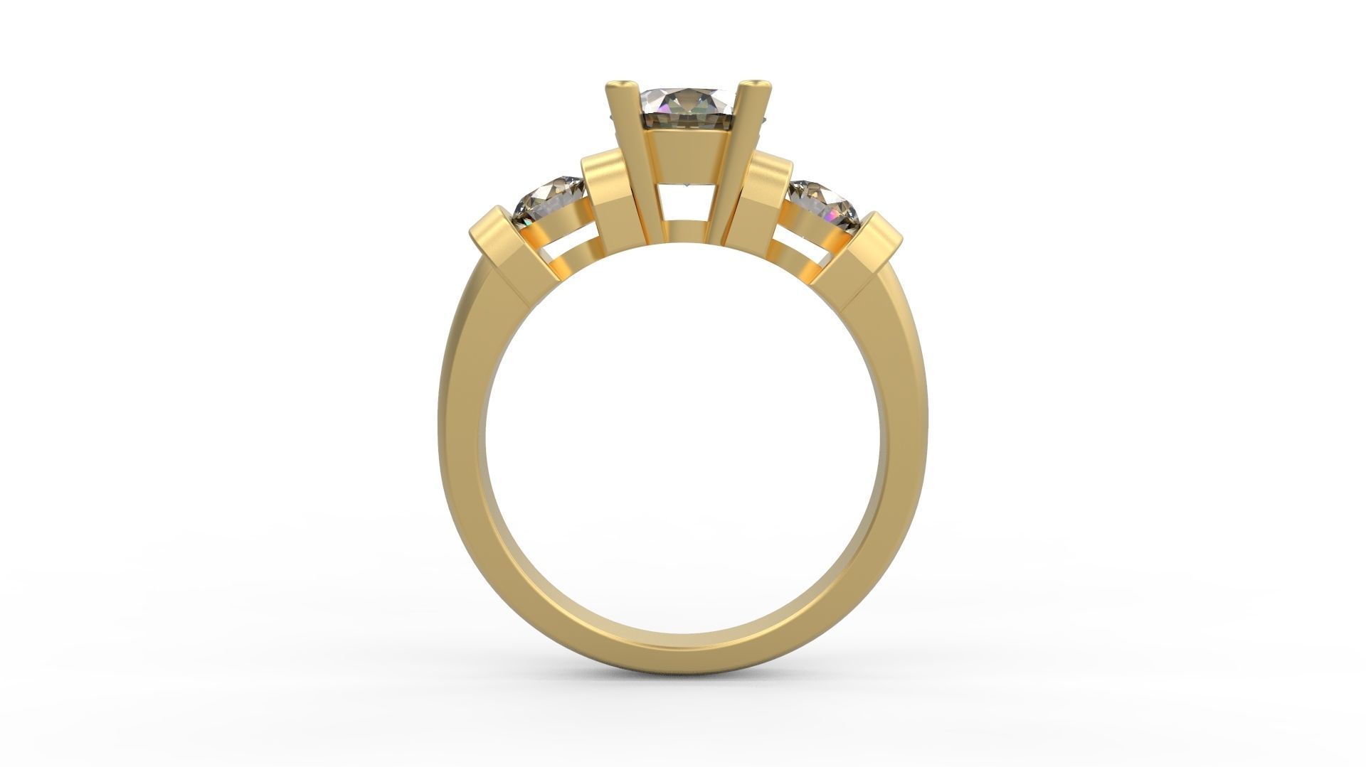 Woman Solitaire Ring 837 3D print model_1
