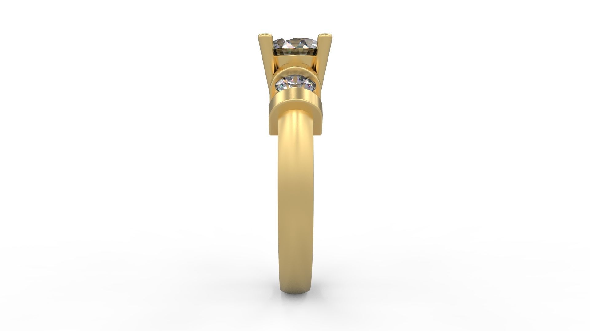 Woman Solitaire Ring 837 3D print model_2