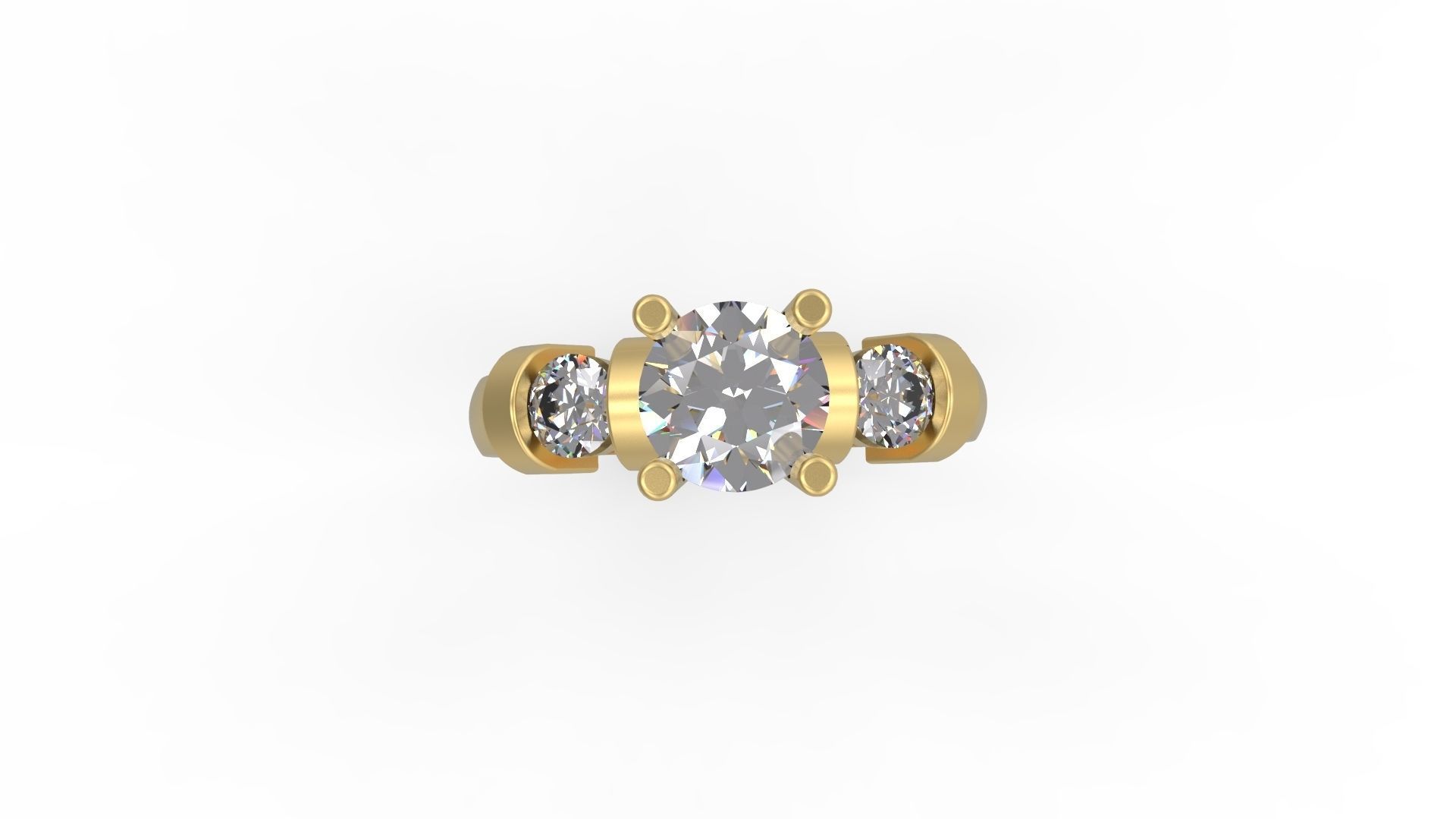 Woman Solitaire Ring 837 3D print model_4