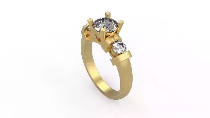 Woman Solitaire Ring 837