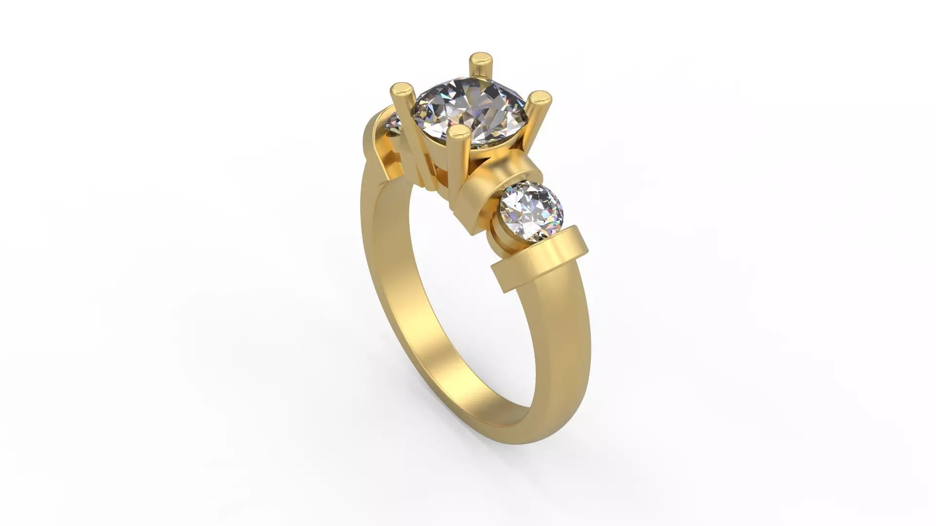 Woman Solitaire Ring 837 3D print model_0