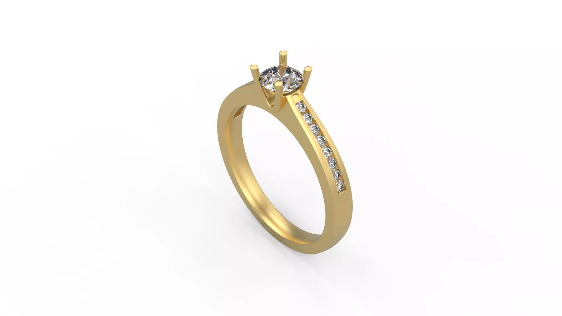 Woman Solitaire Ring 842 3D print model_0
