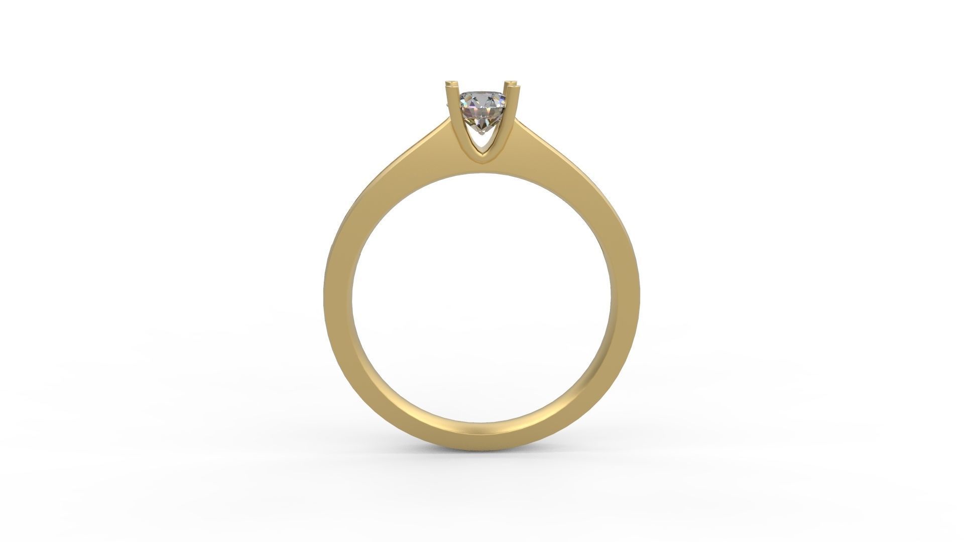 Woman Solitaire Ring 842 3D print model_1