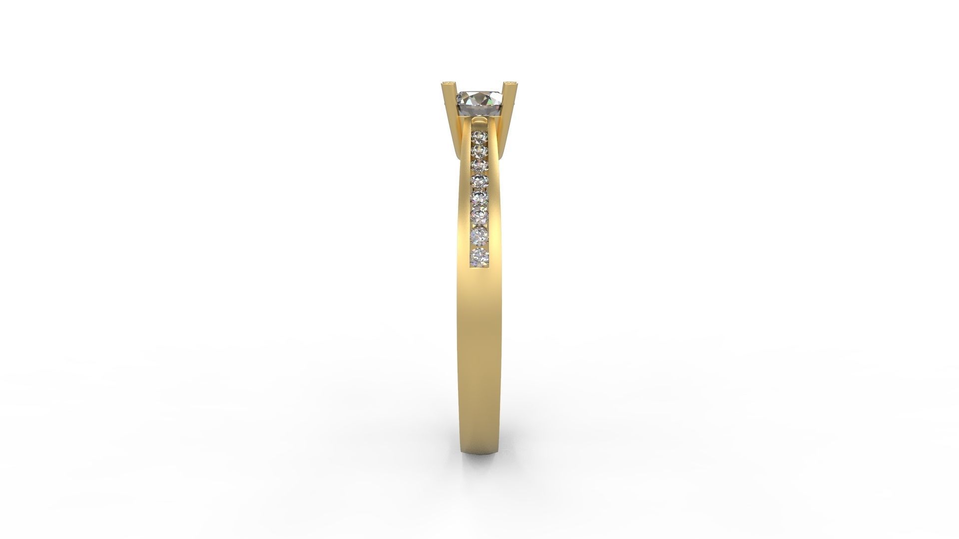 Woman Solitaire Ring 842 3D print model_2