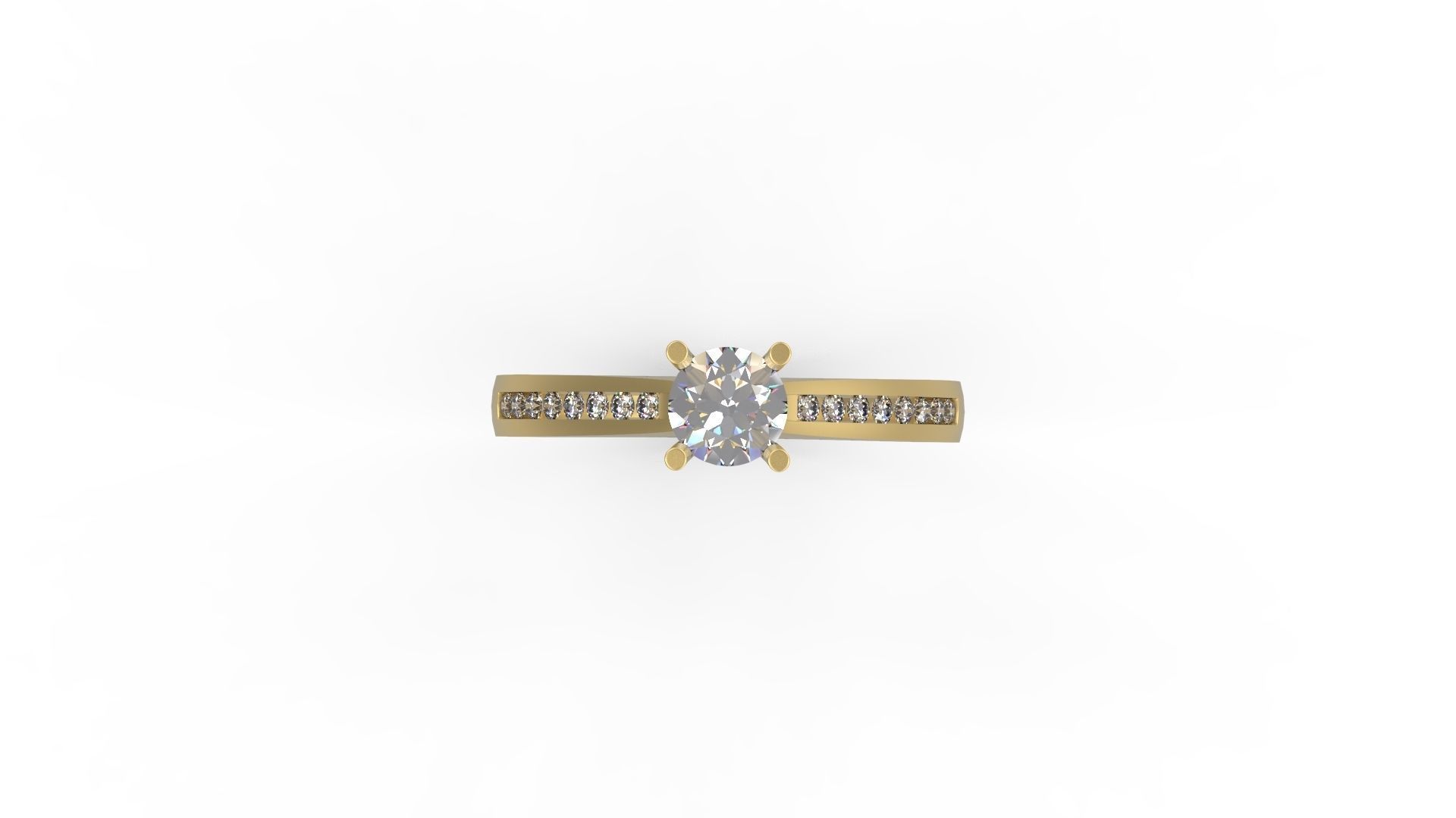 Woman Solitaire Ring 842 3D print model_4