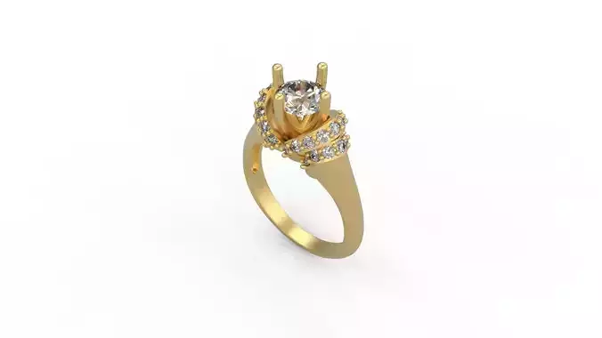 Woman Solitaire Ring 843