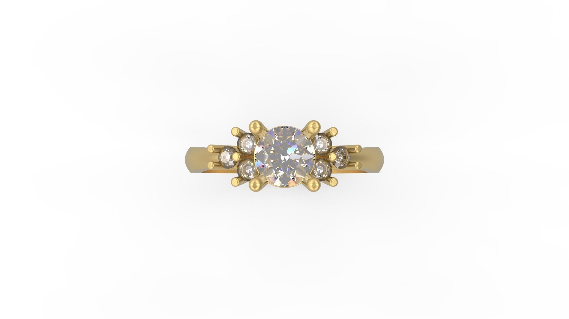 Woman Solitaire Ring 779 3D print model_5