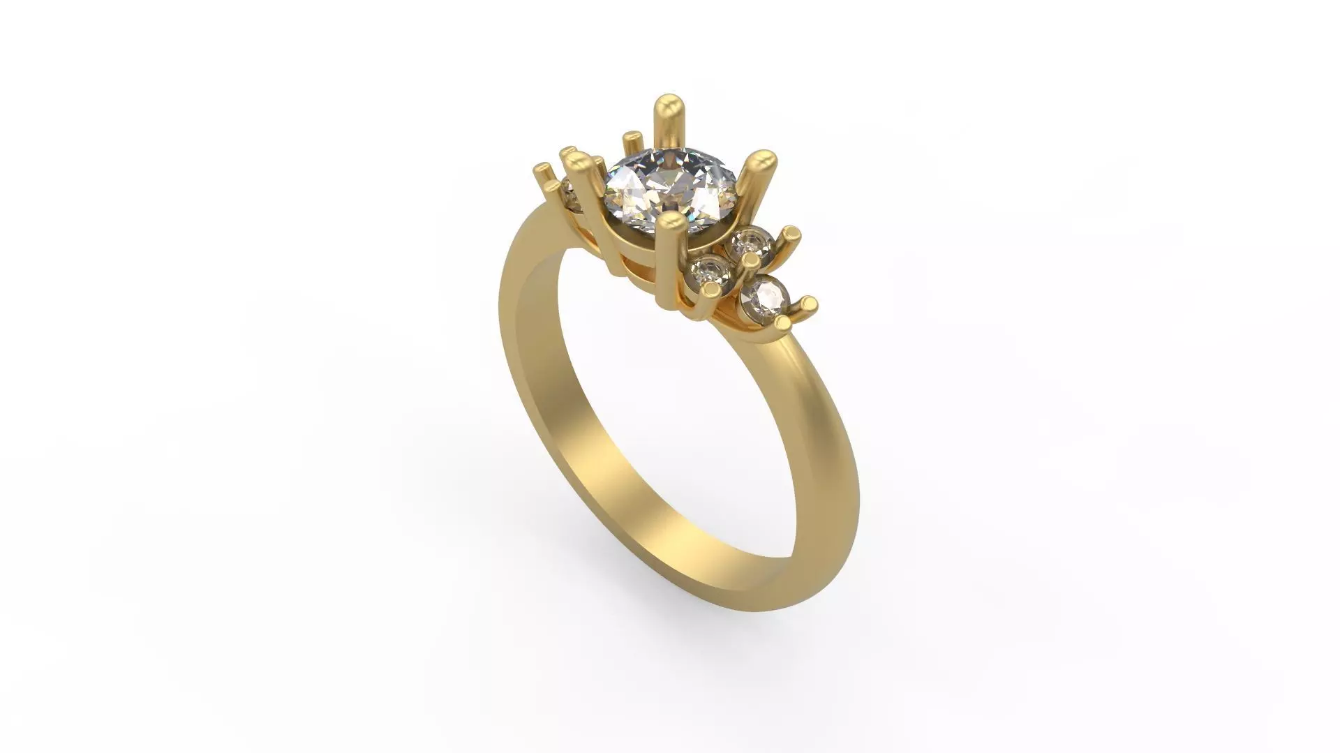 Woman Solitaire Ring 779 3D print model_0