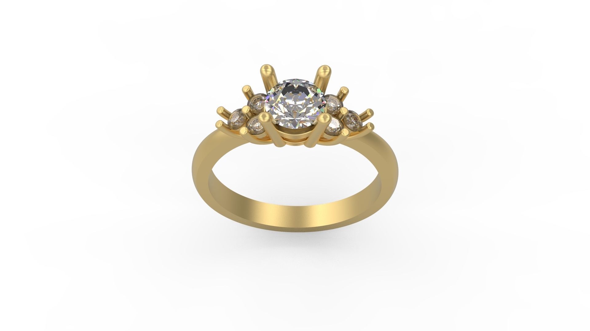 Woman Solitaire Ring 779 3D print model_4