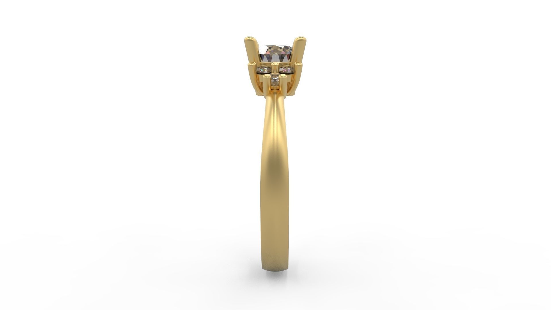 Woman Solitaire Ring 779 3D print model_3