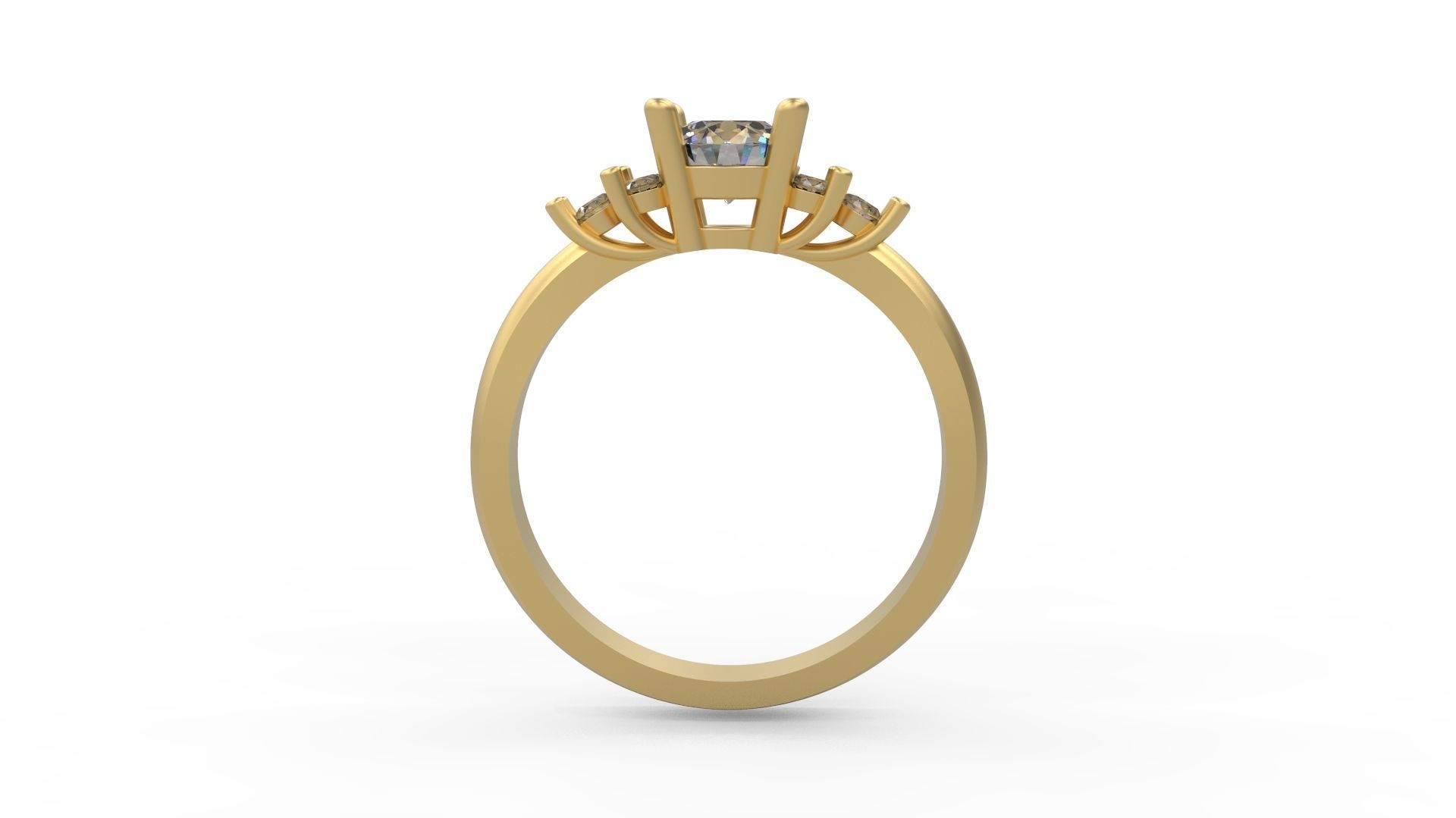 Woman Solitaire Ring 779 3D print model_2