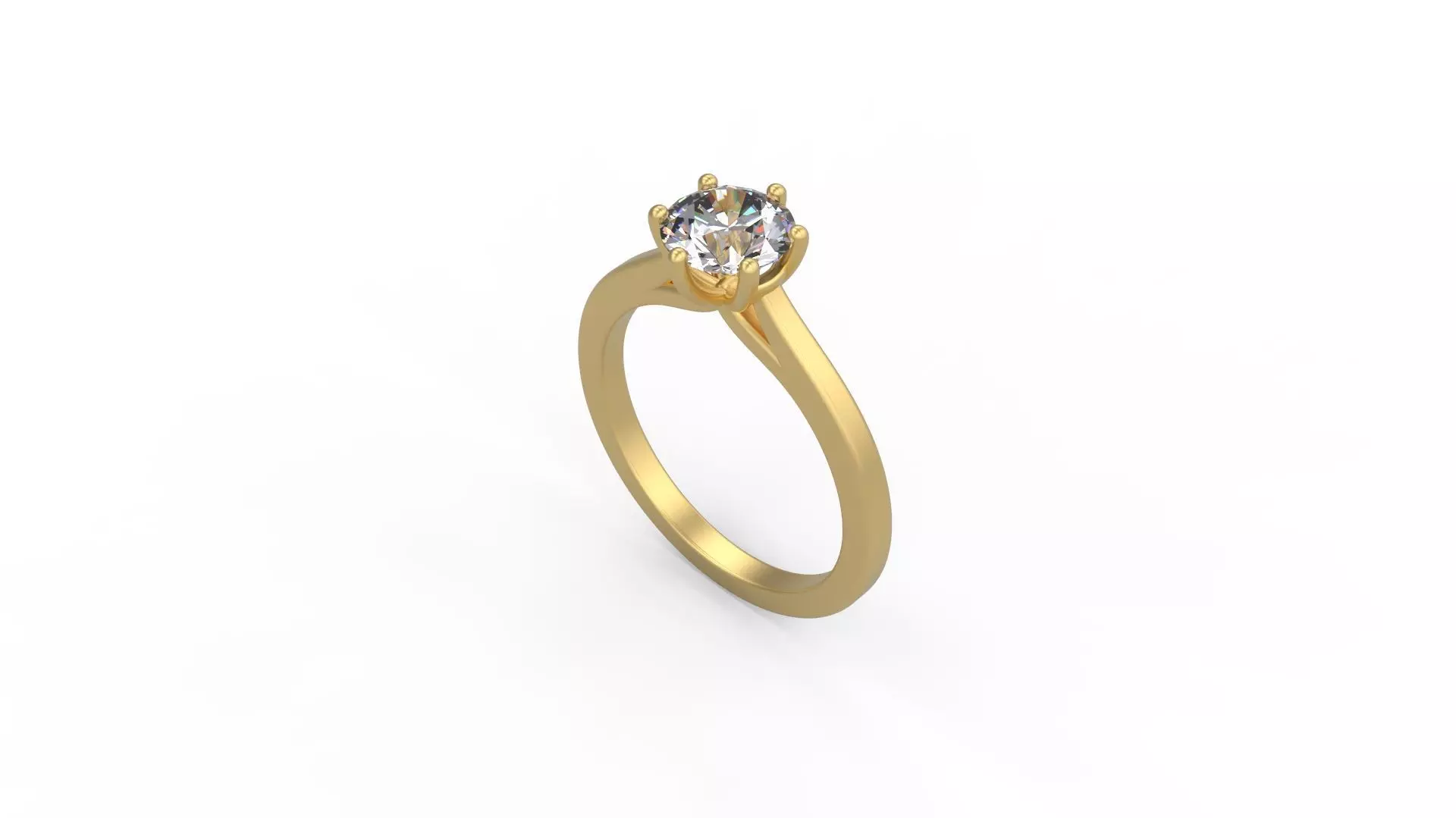 Woman Solitaire Ring 783 3D print model_0