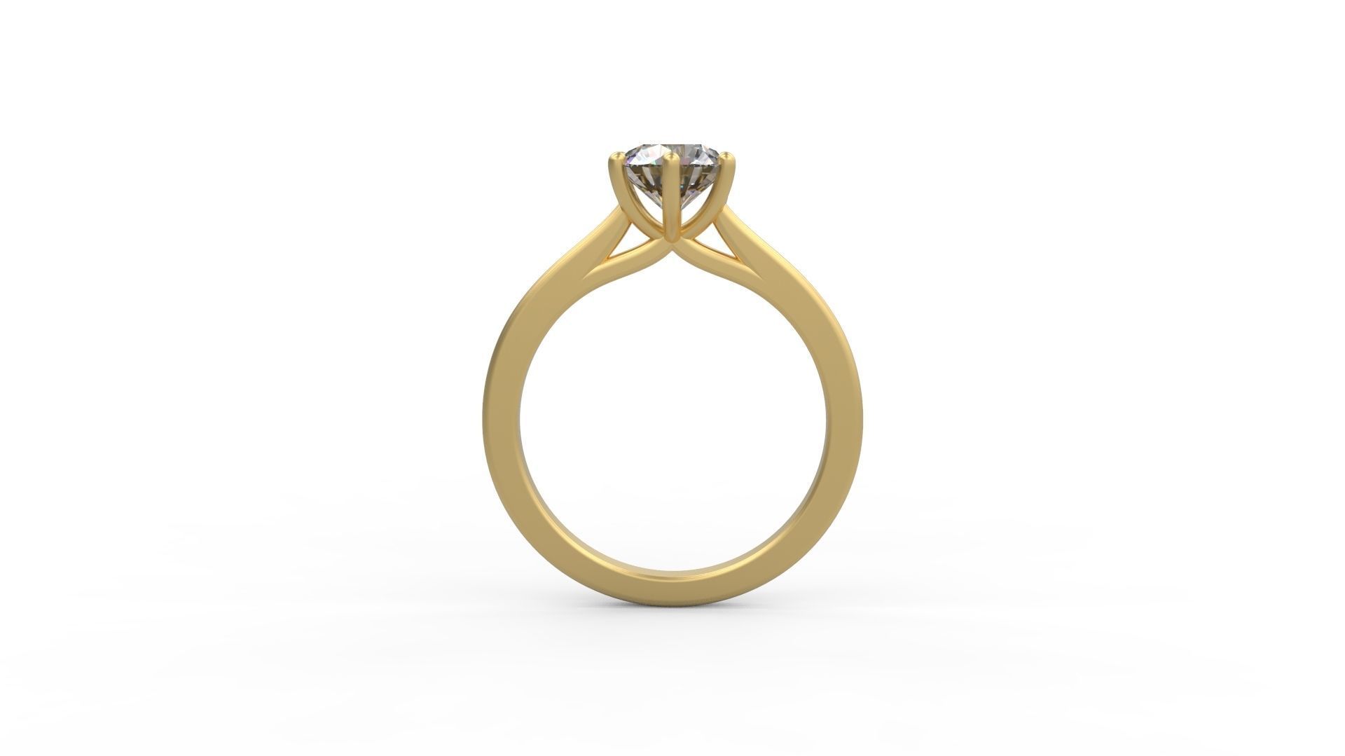Woman Solitaire Ring 783 3D print model_1