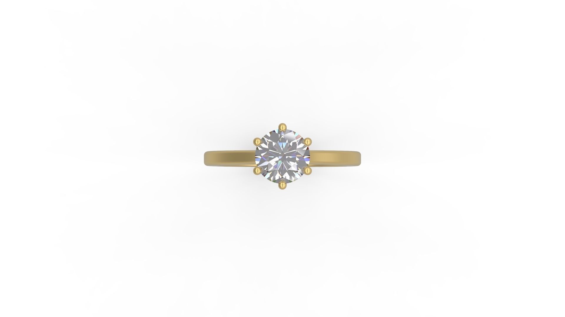 Woman Solitaire Ring 783 3D print model_4