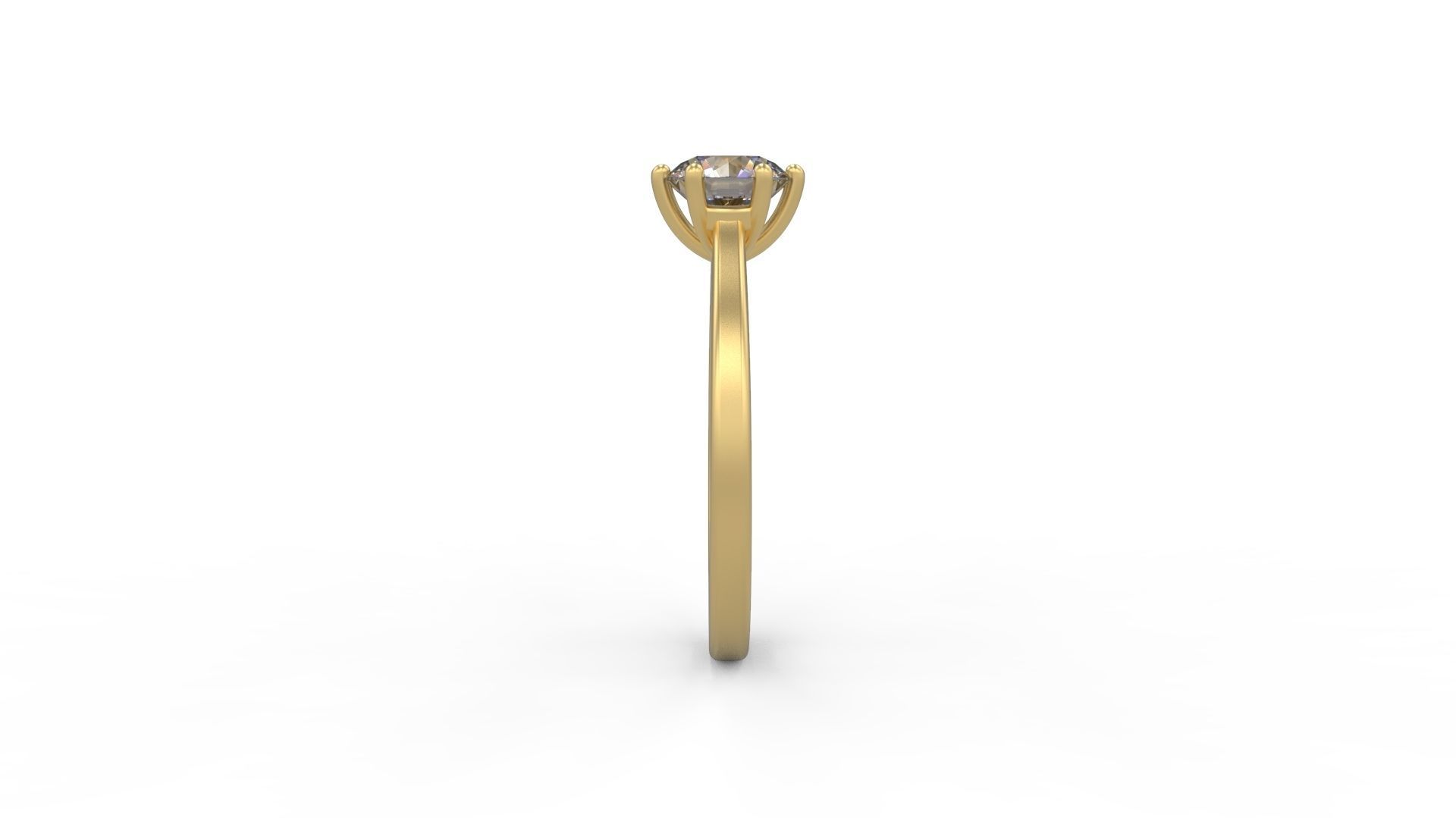 Woman Solitaire Ring 783 3D print model_2
