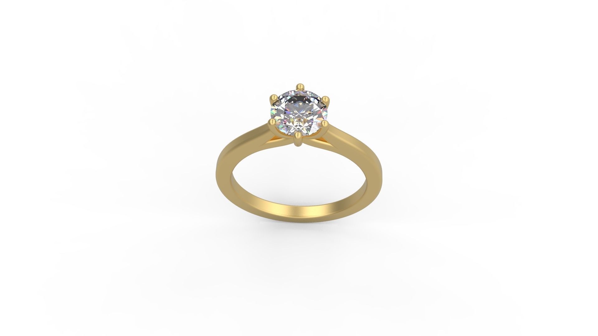 Woman Solitaire Ring 783 3D print model_3