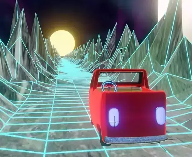 Space mountain Free low-poly 3D model