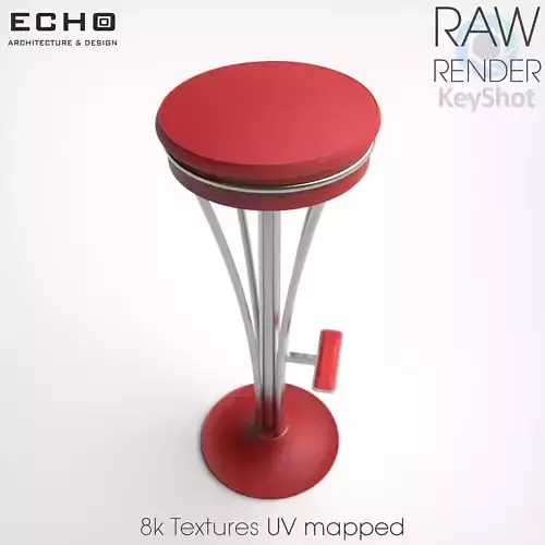 Red Stool  Free low-poly 3D model