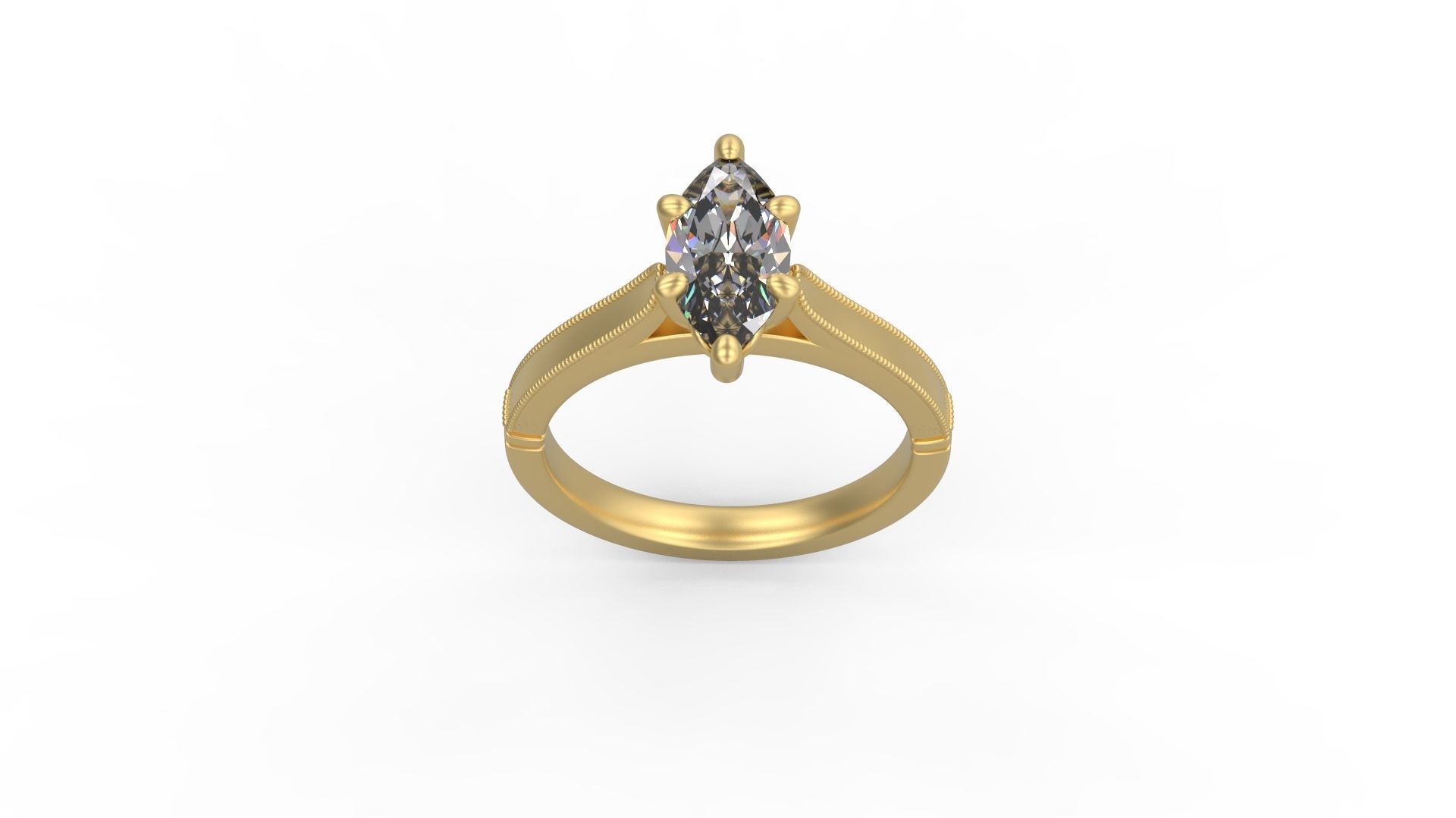 Woman Solitaire Ring 796 3D print model_3