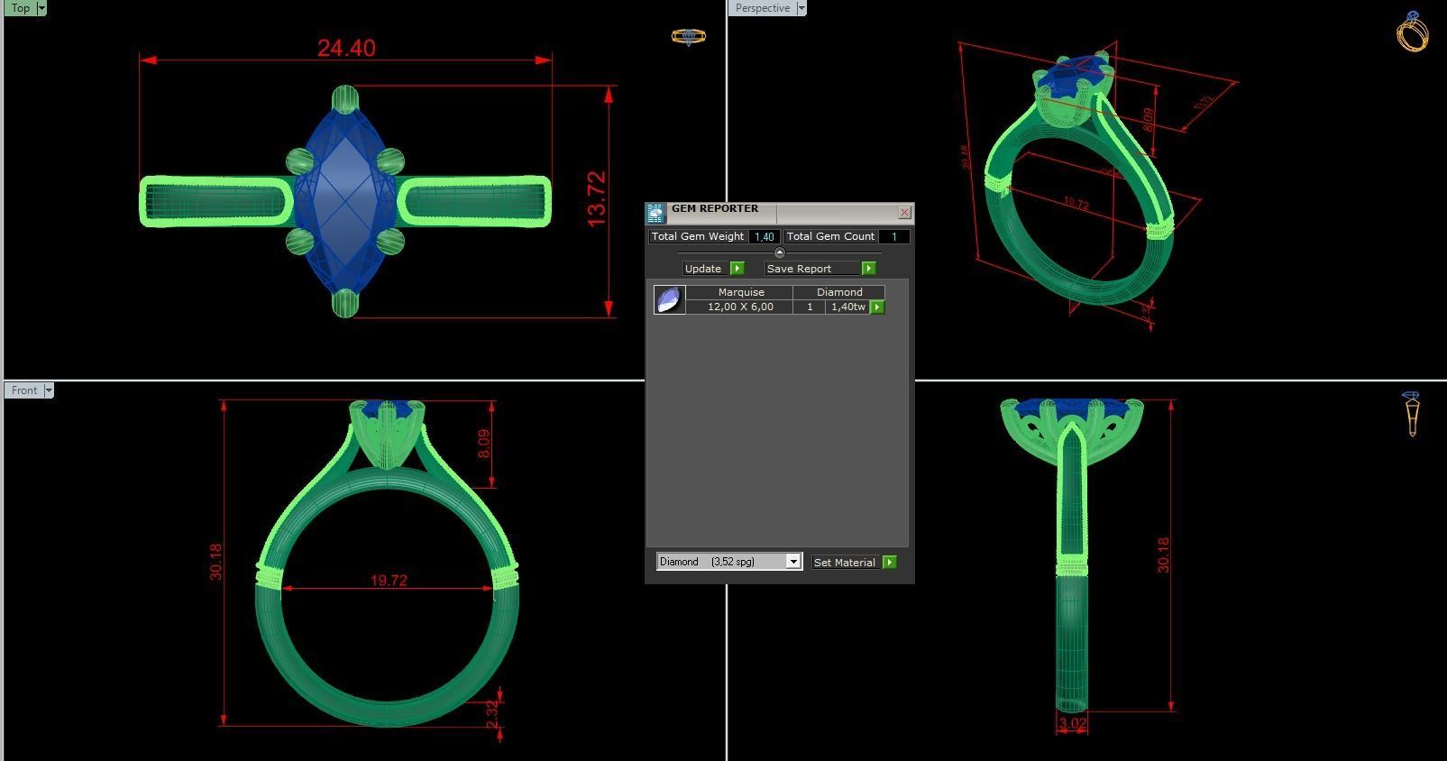 Woman Solitaire Ring 796 3D print model_5