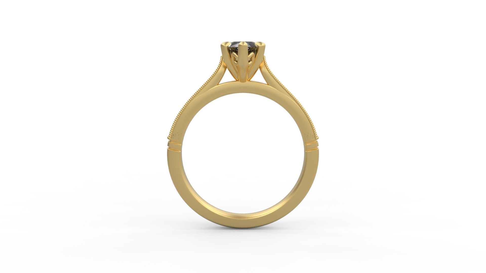 Woman Solitaire Ring 796 3D print model_1