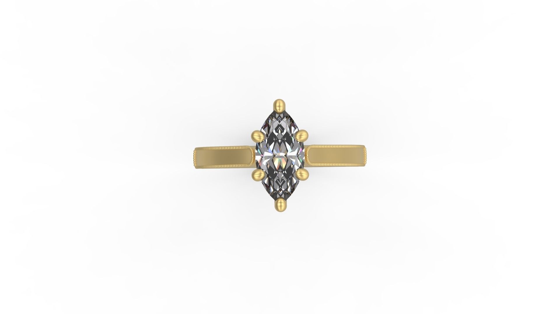 Woman Solitaire Ring 796 3D print model_4