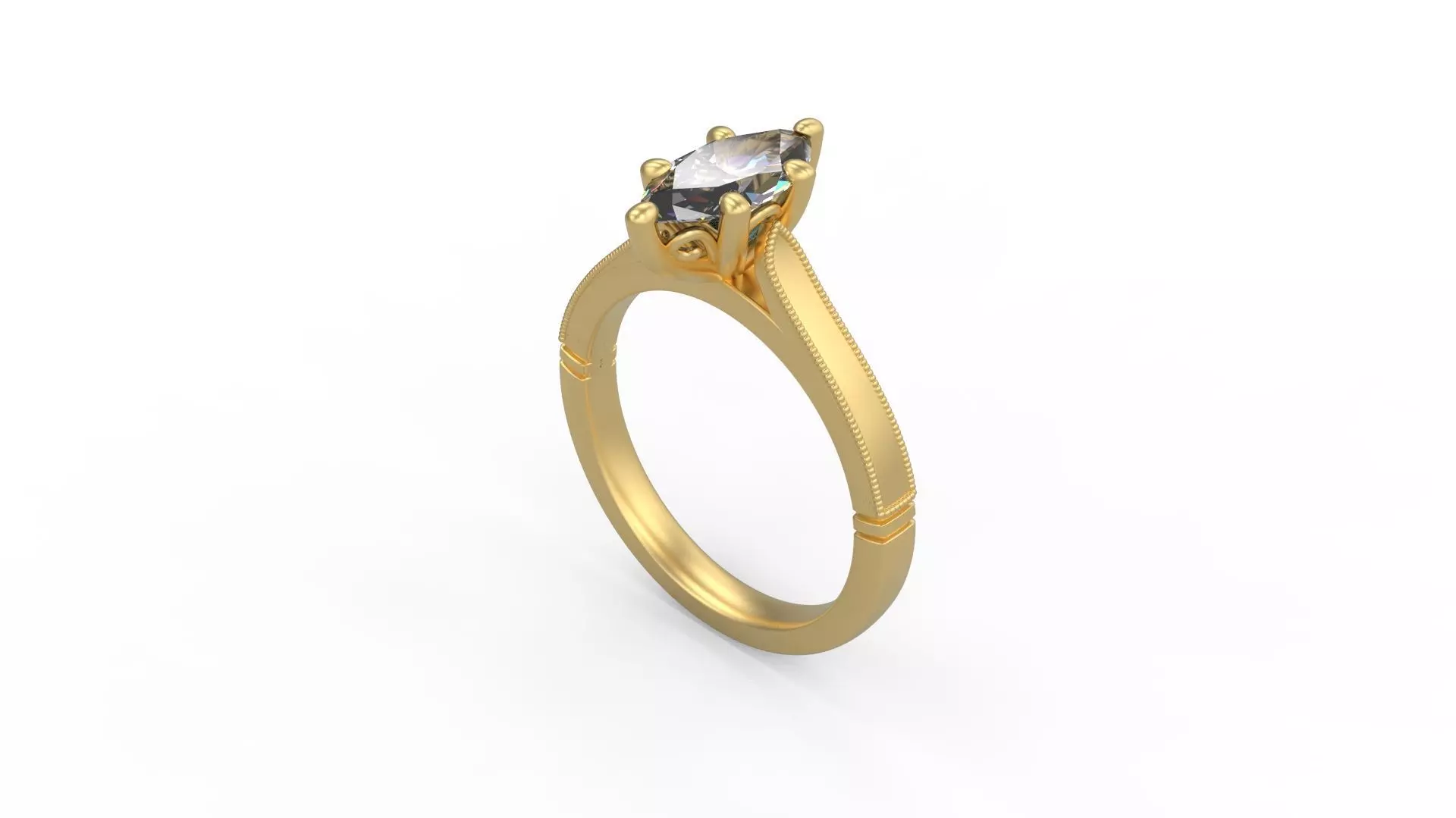 Woman Solitaire Ring 796 3D print model_0