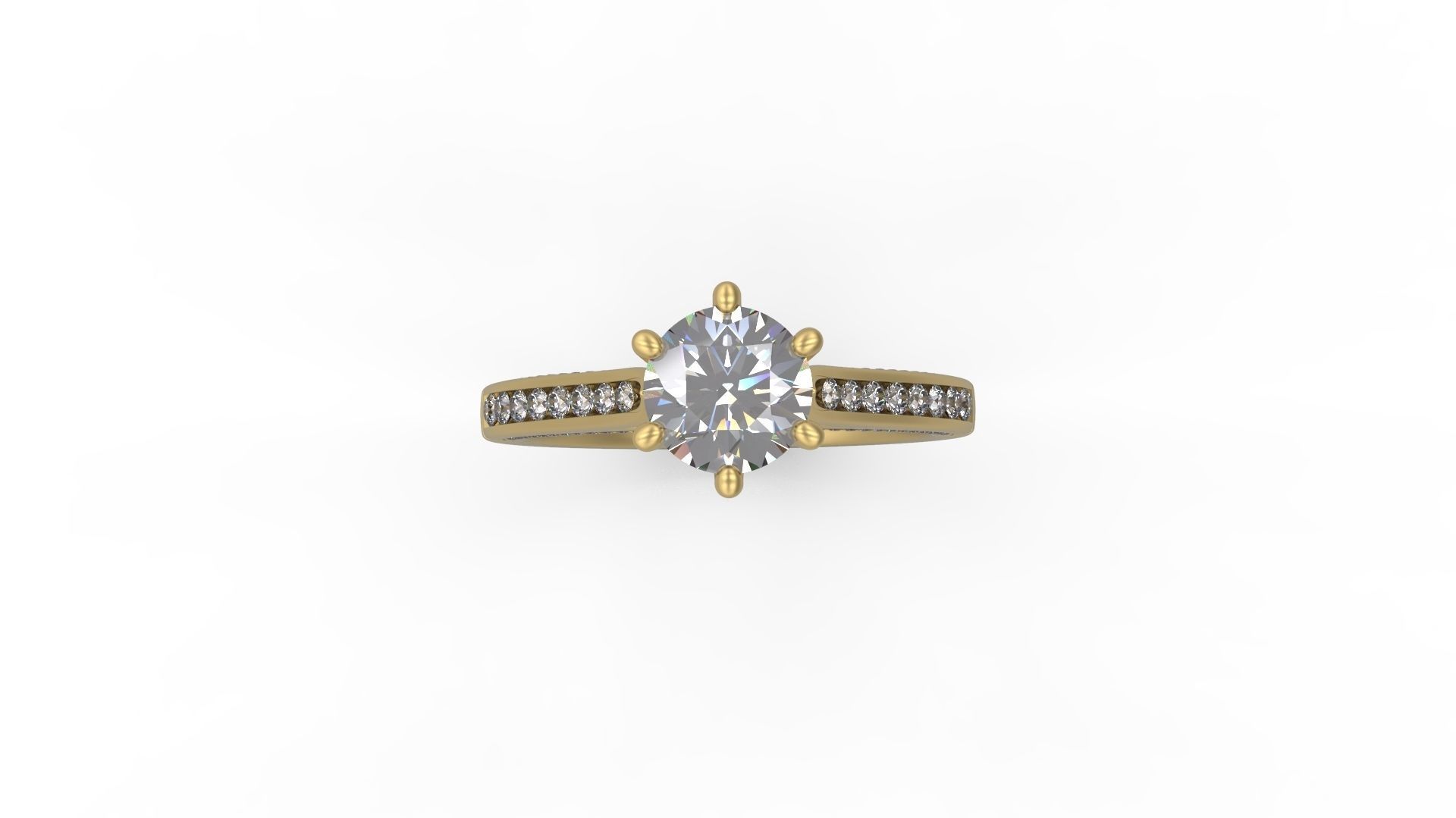 Woman Solitaire Ring 808 3D print model_4