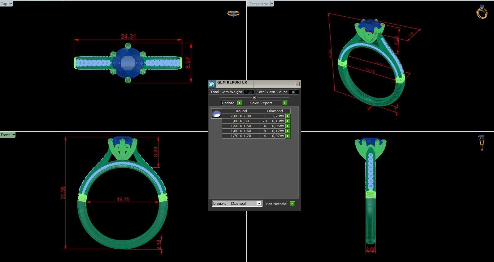 Woman Solitaire Ring 808 3D print model_5