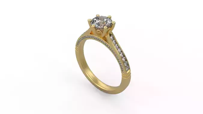 Woman Solitaire Ring 808
