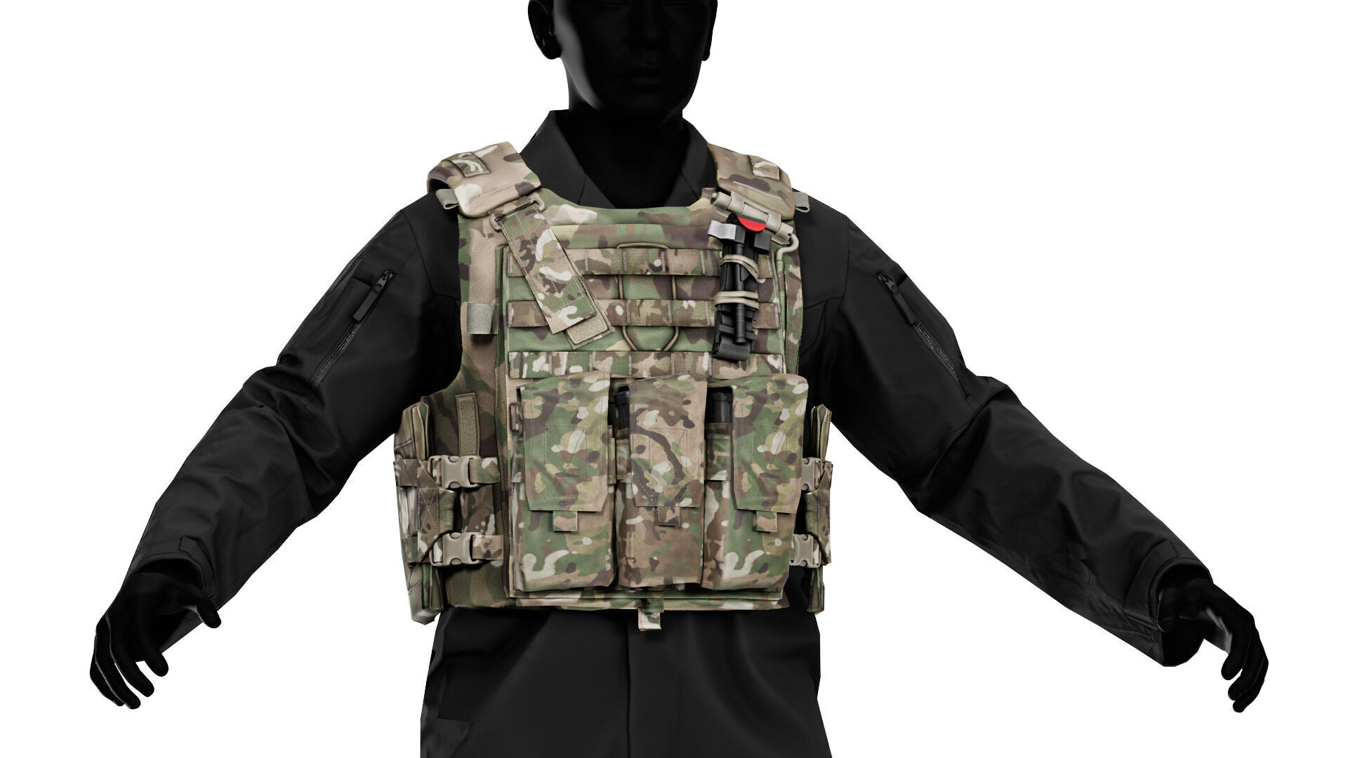 STV VIRTUS TACTICAL VEST Low-poly 3D model_1