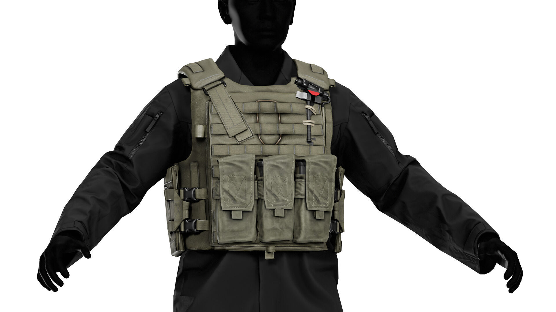 STV VIRTUS TACTICAL VEST Low-poly 3D model_3