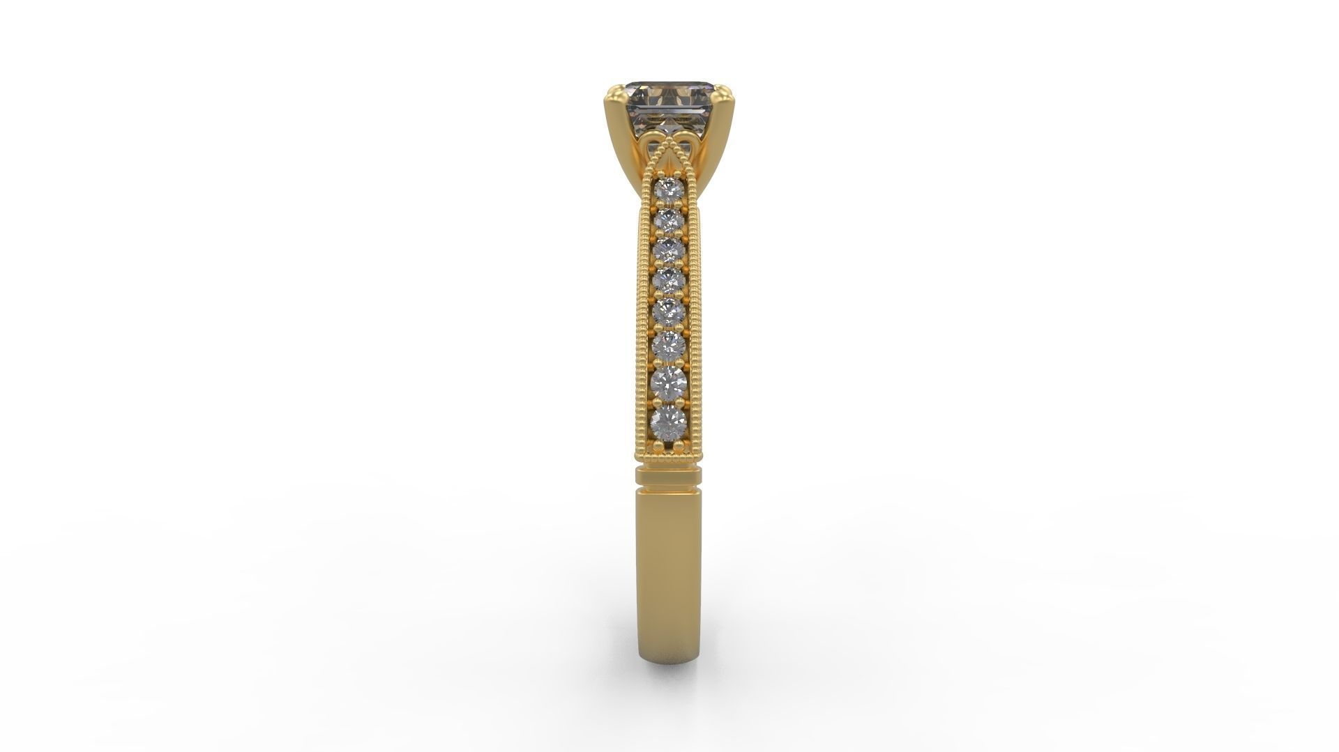 Woman Solitaire Ring 815 3D print model_2