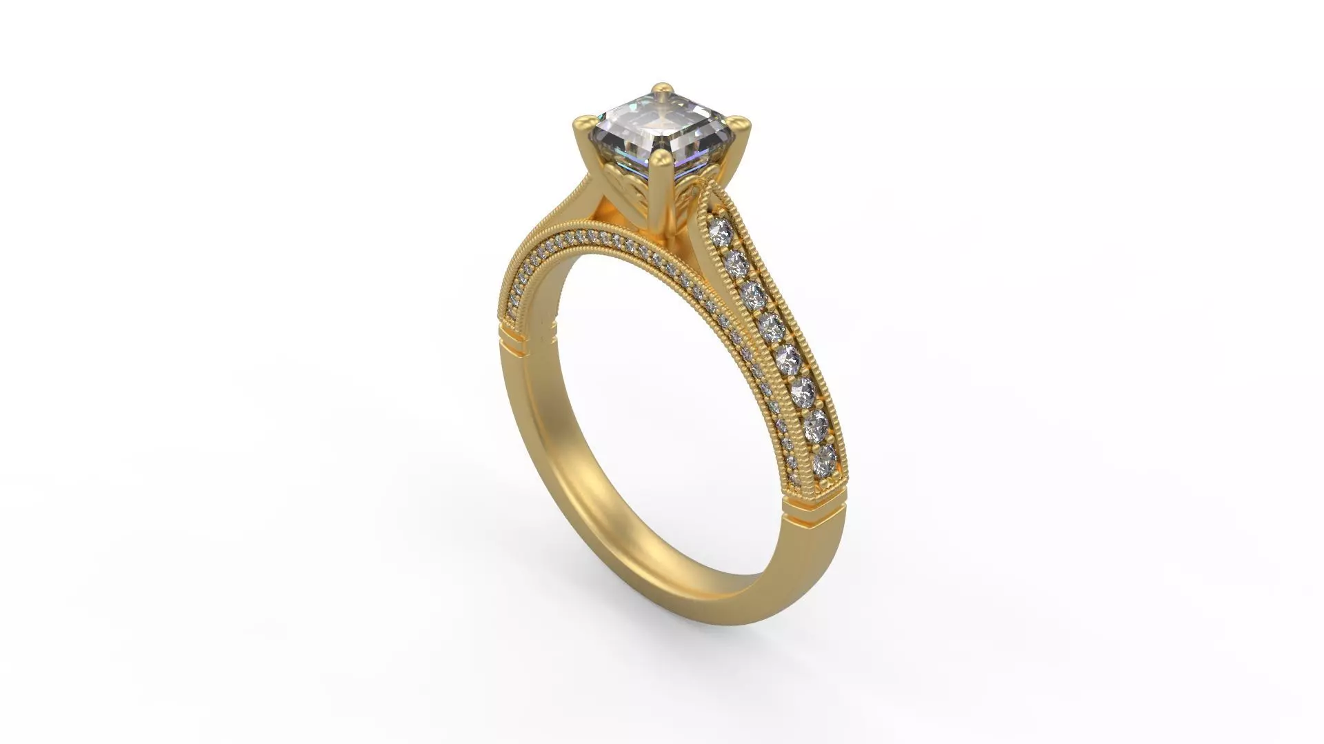 Woman Solitaire Ring 815 3D print model_0