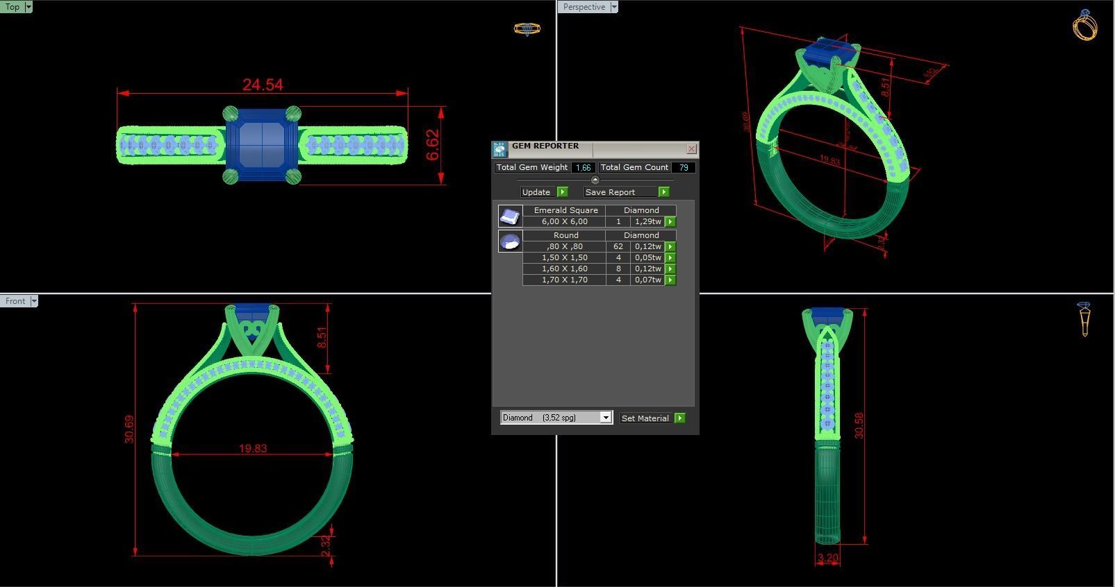 Woman Solitaire Ring 815 3D print model_5