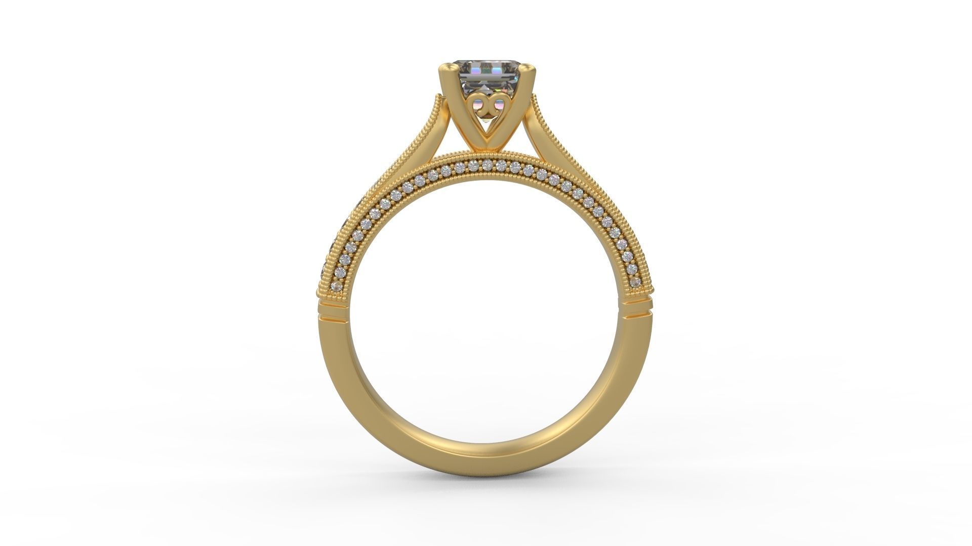 Woman Solitaire Ring 815 3D print model_1