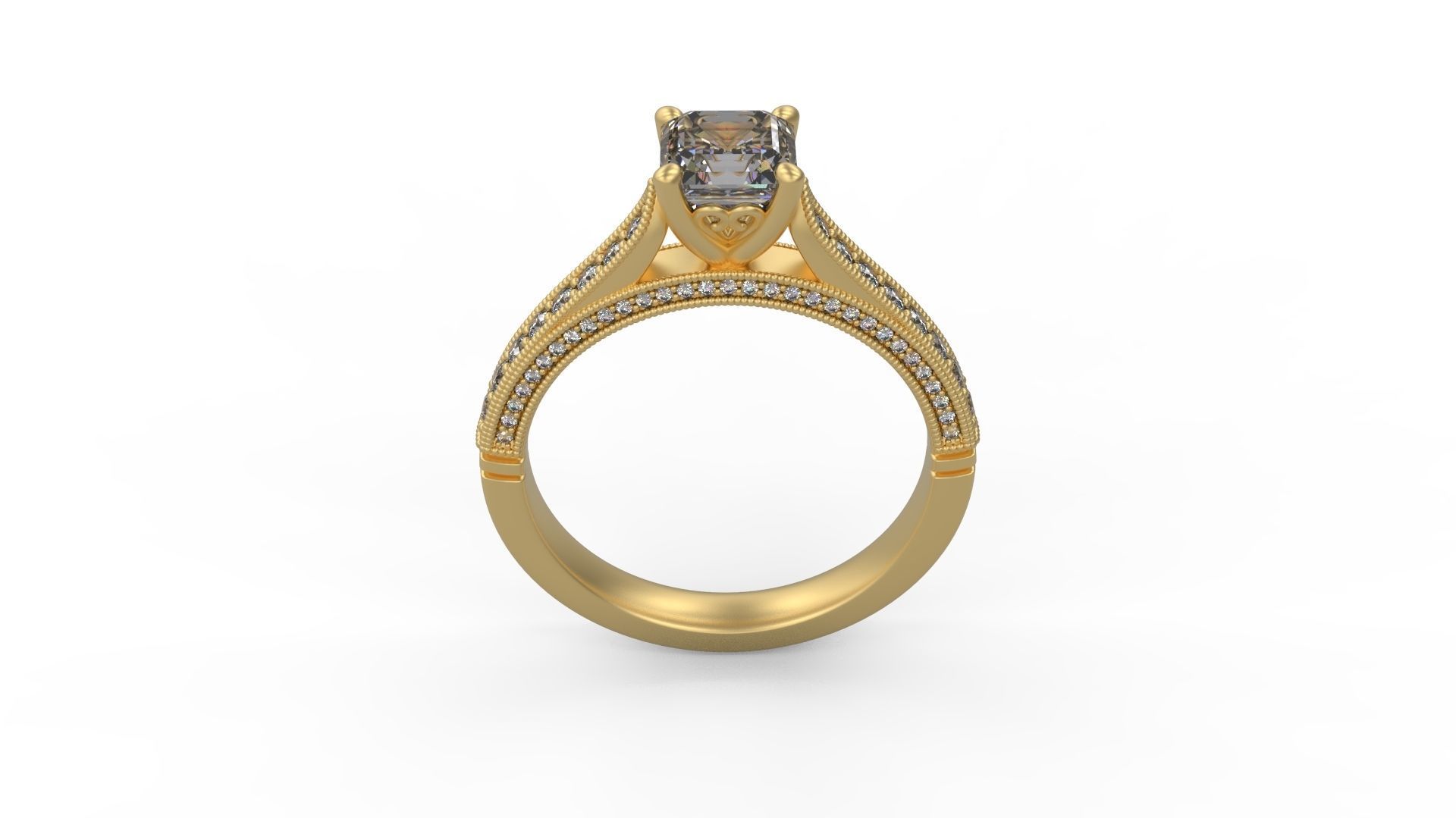 Woman Solitaire Ring 815 3D print model_3