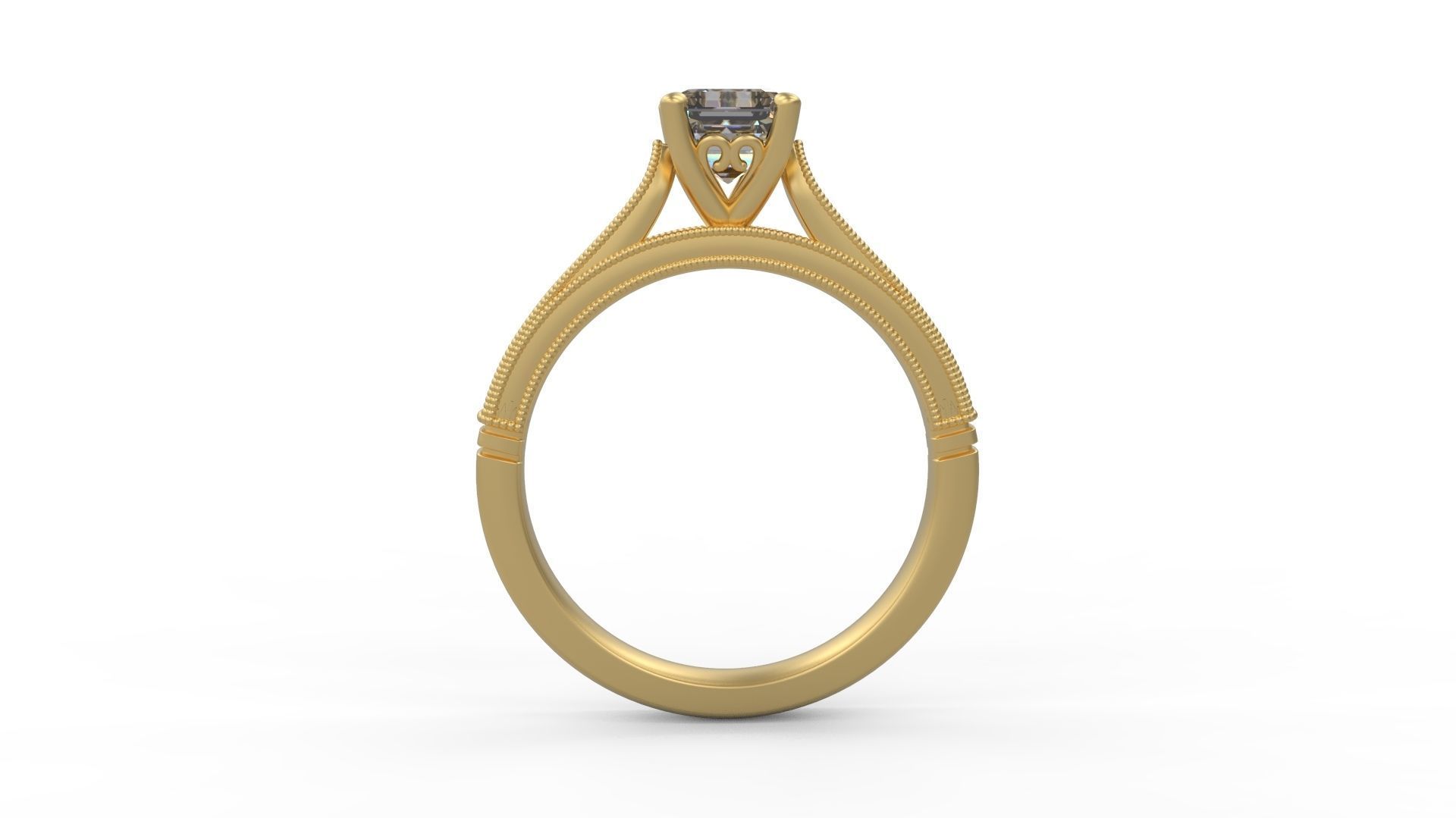Woman Solitaire Ring 816 3D print model_1