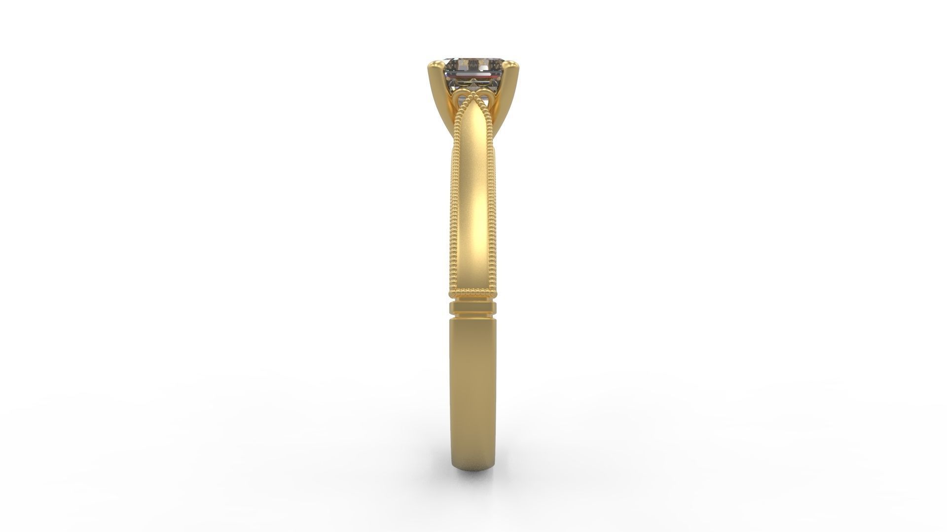 Woman Solitaire Ring 816 3D print model_2