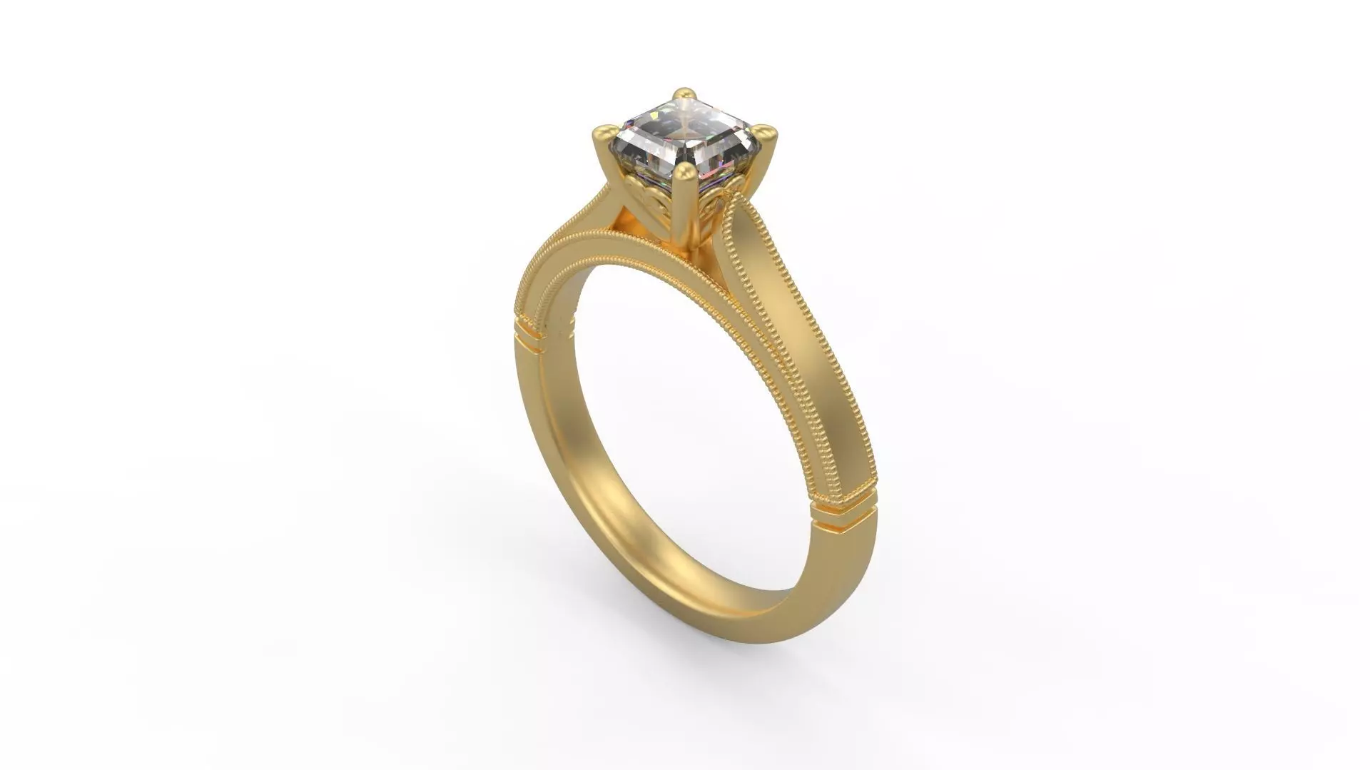Woman Solitaire Ring 816 3D print model_0