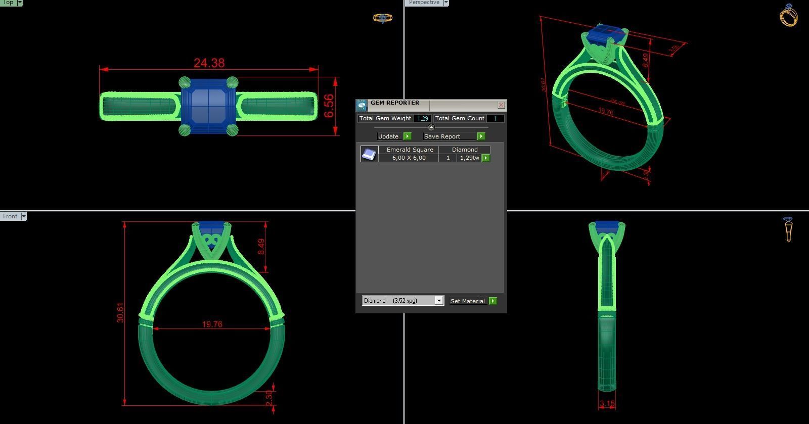 Woman Solitaire Ring 816 3D print model_5