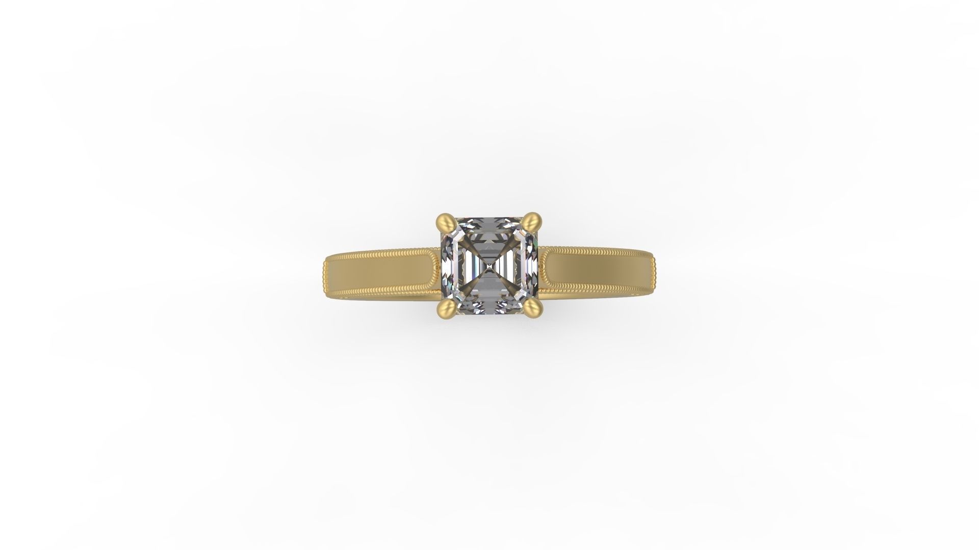 Woman Solitaire Ring 816 3D print model_4