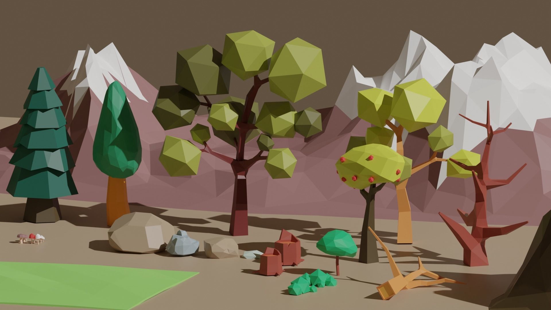 Nature Collection -- game-ready Low-poly 3D model_2