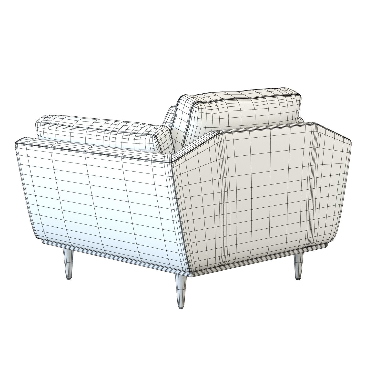 Crate and Barrel Hague Armchair 3D model CGTrader